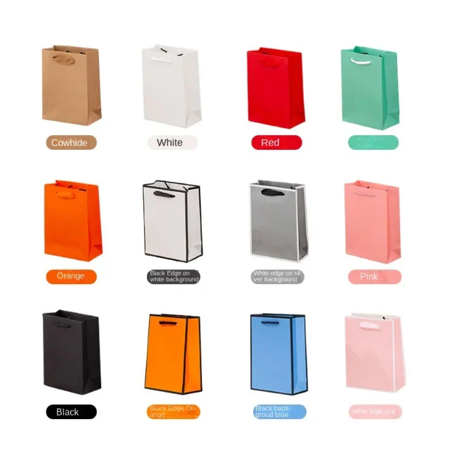 Sacchetti di carta regalo a colore sacchetti per imballaggio regalo festivo sacca per la spesa di varie dimensioni e colori disponibili
