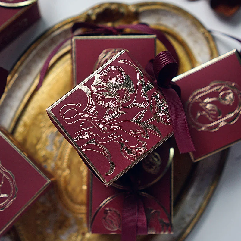 French Sugar Box Light Luxury Golden Candy Champagne Color Wedding Candy Box Wedding Accompanying Paper Gift Box French Sugar Box Light Luxury Golden Candy Champagne Color Wedding Candy Box Wedding Accompanying Paper Gift Box