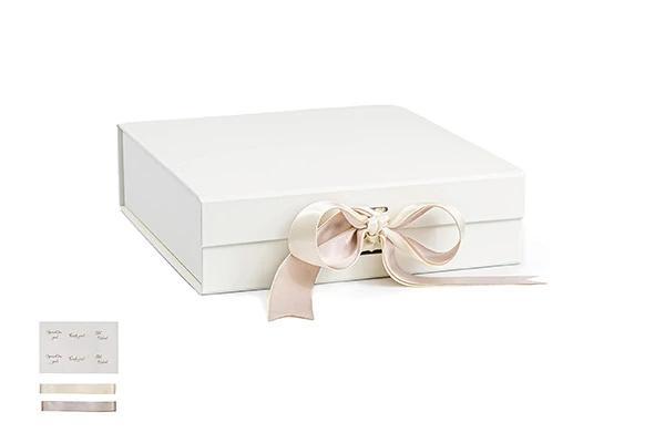 Luxury Rigid Magnetic Closure Gift Box With Dual Ribbons Luxury Rigid Magnetic Closure Gift Box With Dual Ribbons